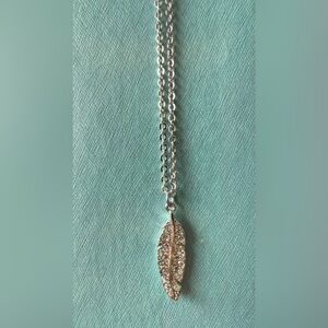 Touchstone crystal by Swarovski “Feather Necklace”